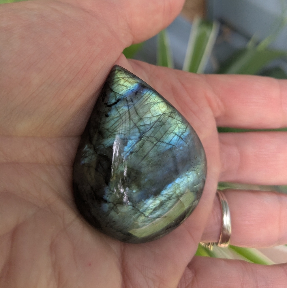 Large Labradorite Teardrop Gemstone Cabachon - Picture 11 of 17